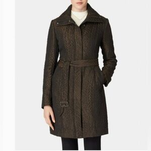 Cole Haan Women's Genevieve Quilted Trench coat - Size Large